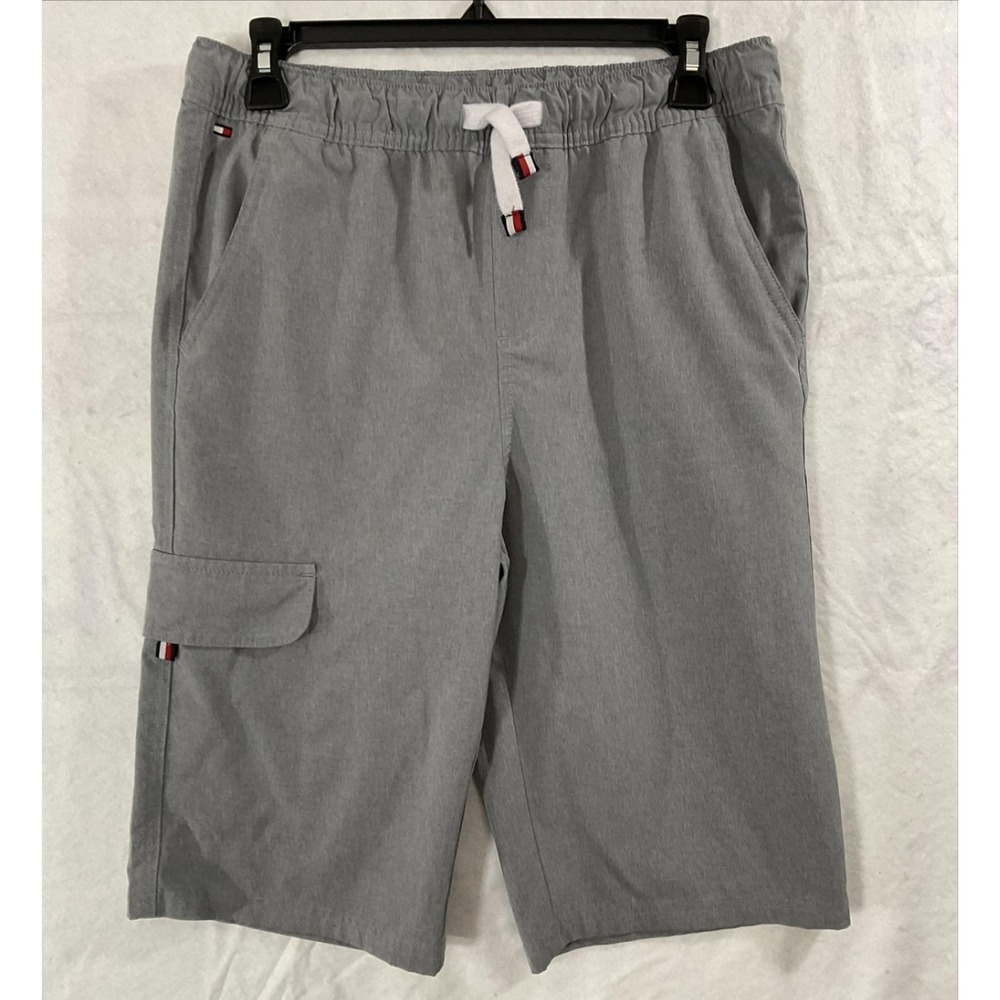 Tommy Hilfiger Cargo Shorts Mens XL Gray Elastic Waist Stretch Drawstring